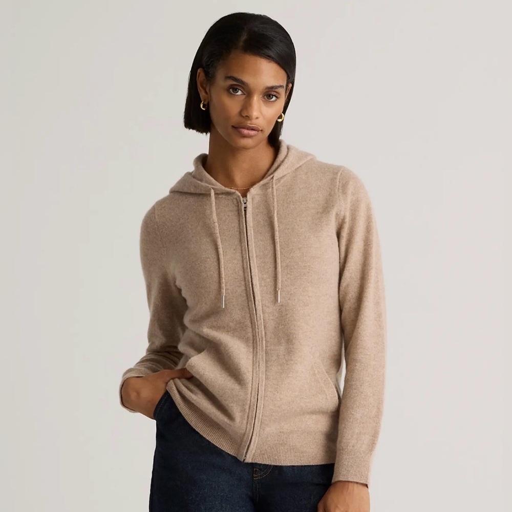 Quince Mongolian Cashmere Full Zip Hoodie